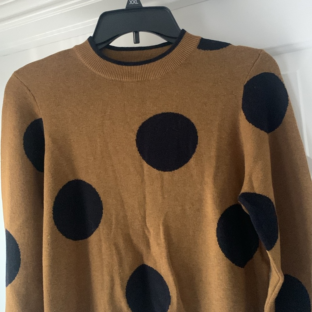 Who What Wear Brown & Black Polka-Dot Sweater & Midi Skirt Set - Picture 8 of 16